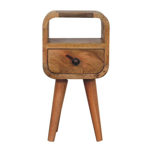 Extra Mini Oakish Curve Open Slot Bedside - Home Chairs