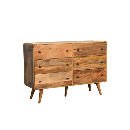 Large Curved Oak - ish Chest - Home Chairs