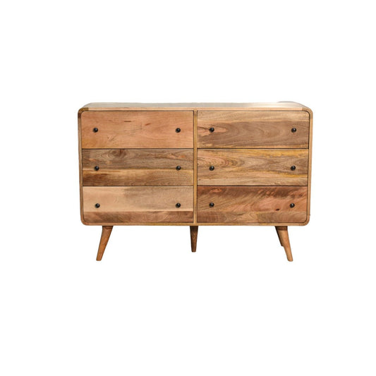 Large Curved Oak - ish Chest - Home Chairs