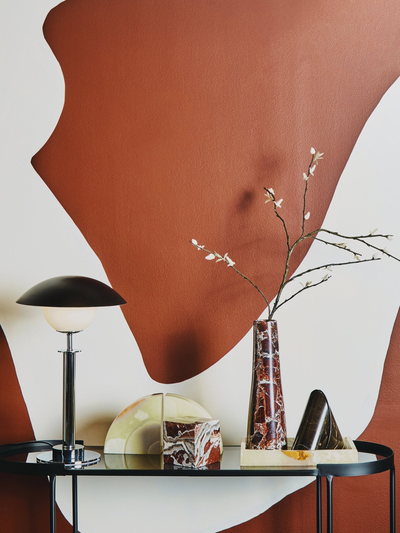 Mabel Vase Red Marble - Home Chairs