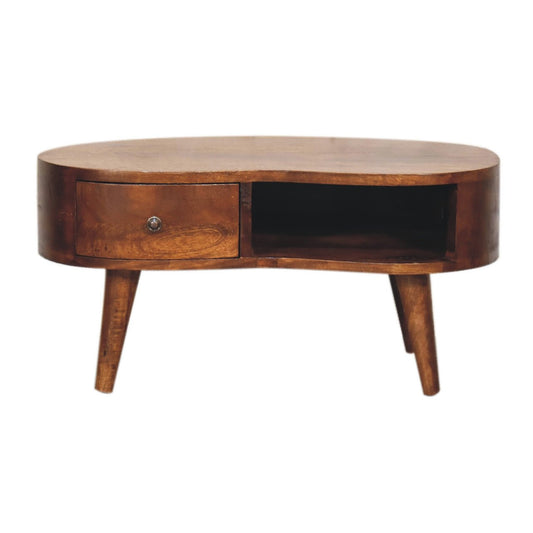 Mini Chesnut Wave Coffee Table - Home Chairs