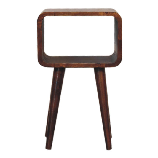 Mini Chestnut Curved Open Bedside - Home Chairs