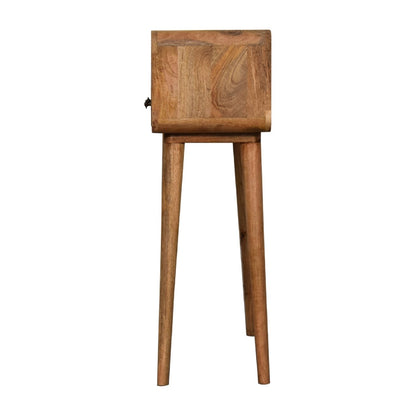 Mini Curved Oak - ish Console Table - Home Chairs