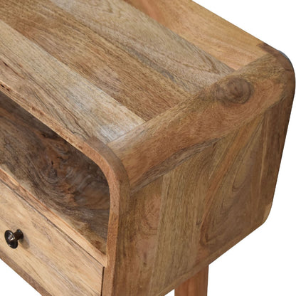 Mini Curved Oak - ish Console Table - Home Chairs