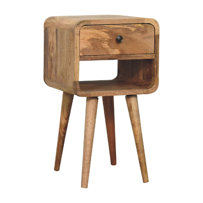 Mini Oak - ish Curve Lower Bedside - Home Chairs