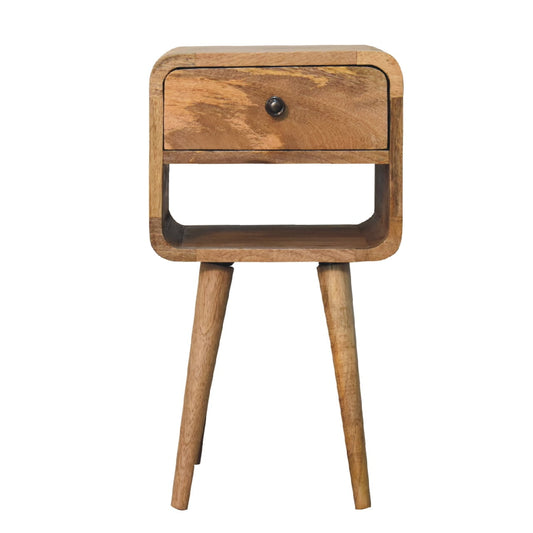 Mini Oak - ish Curve Lower Bedside - Home Chairs