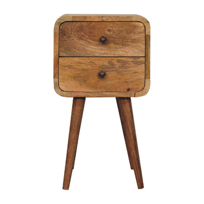 Mini Oak - ish Curved Bedside - Home Chairs