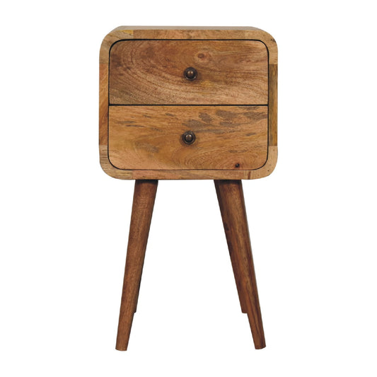 Mini Oak - ish Curved Bedside - Home Chairs