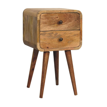 Mini Oak - ish Curved Bedside - Home Chairs