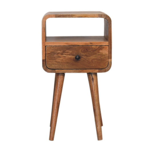 Mini Oakish Curve Open Bedside - Home Chairs