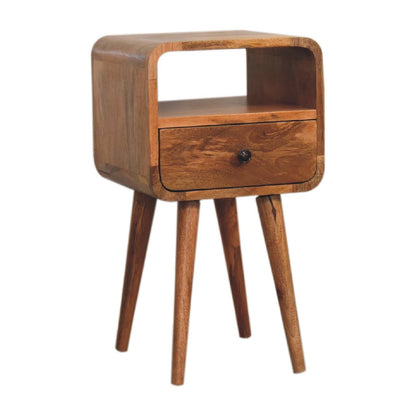 Mini Oakish Curve Open Bedside - Home Chairs