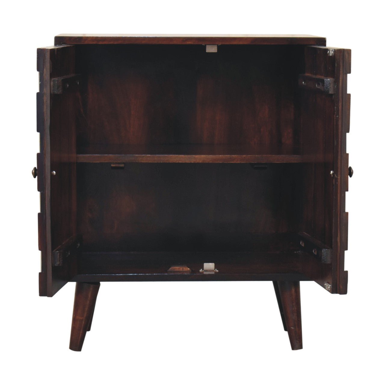 Mini Pineapple Carved Light Walnut Cabinet - Home Chairs