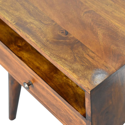 Modern Chestnut Solid Wood Bedside - Home Chairs