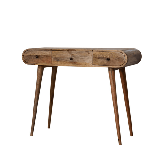 Oak - ish Round Dressing Table - Home Chairs