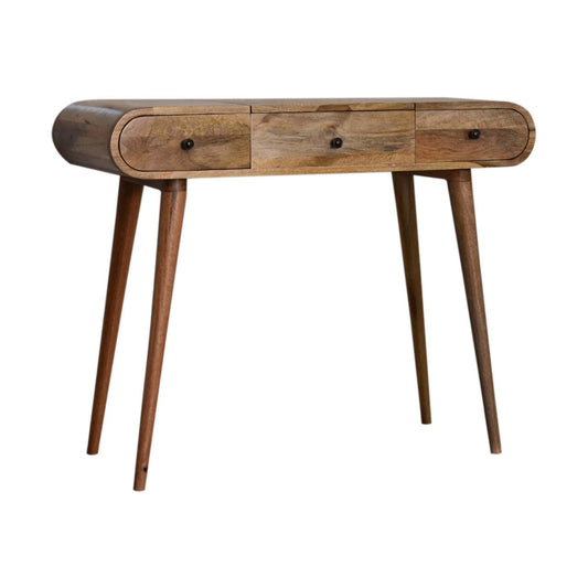 Oak - ish Round Dressing Table - Home Chairs