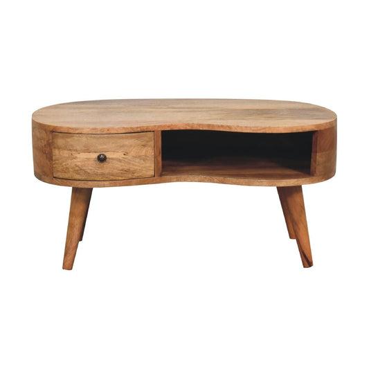 Oak - ish Wave Coffee Table - Home Chairs