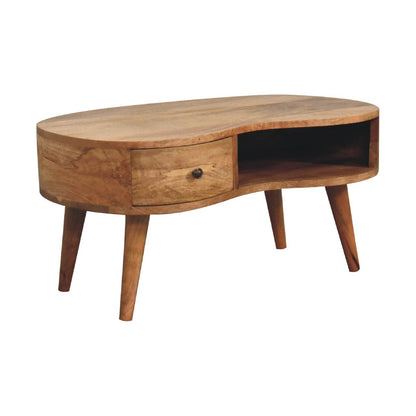 Oak - ish Wave Coffee Table - Home Chairs