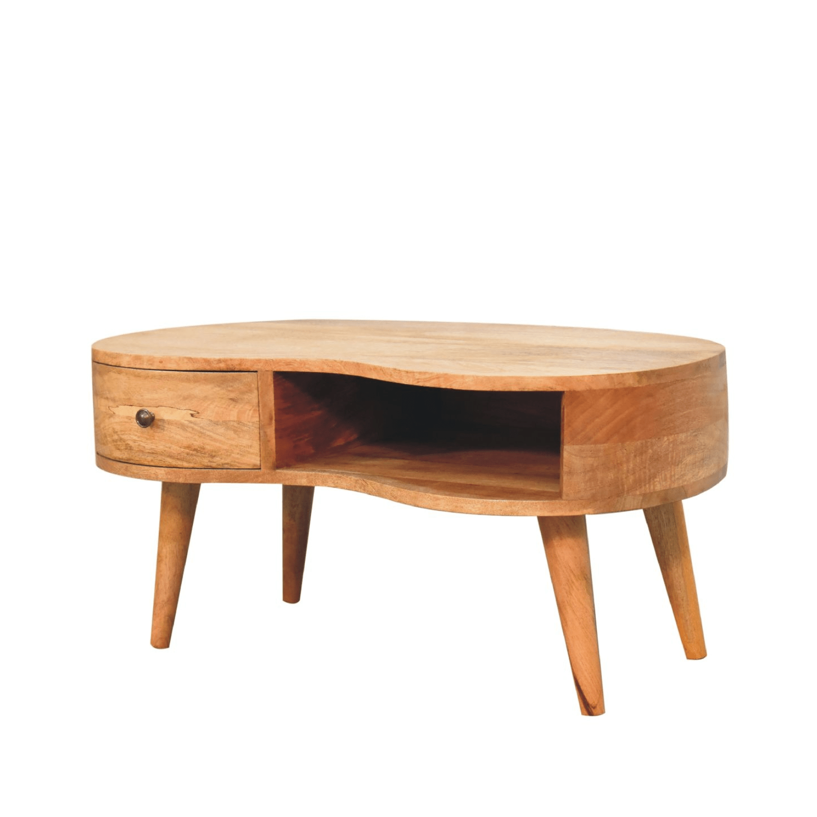 Oak - ish Wave Coffee Table - Home Chairs