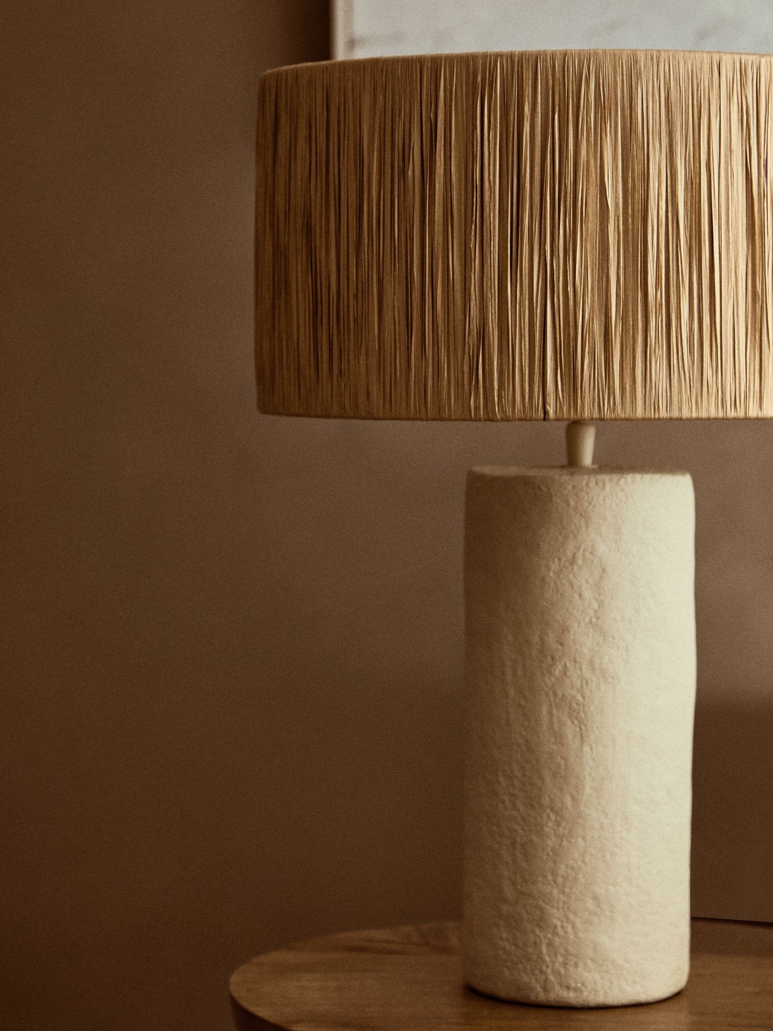 Opal Papier Mache Lamp Natural - Home Chairs