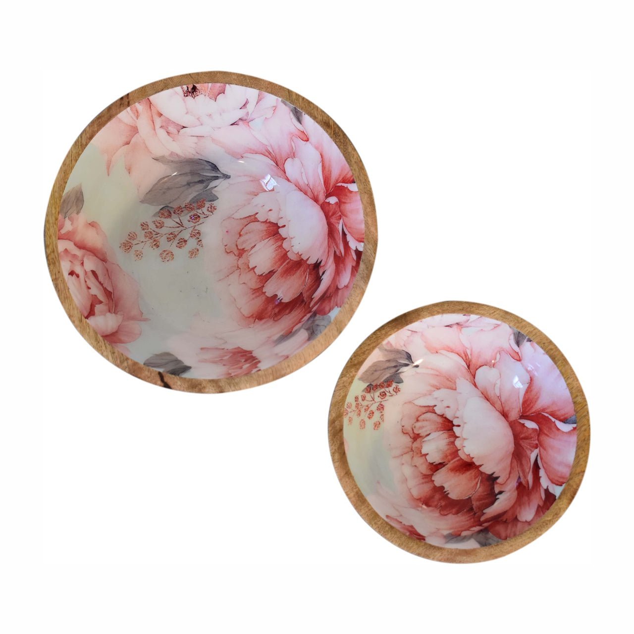 Pink Floral Bowl Set of 2 - Home Chairs