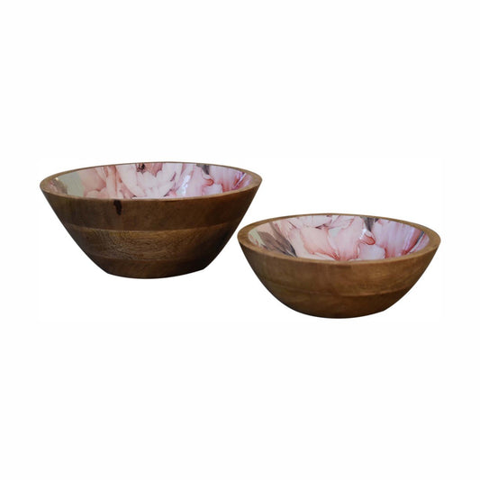 Pink Floral Bowl Set of 2 - Home Chairs