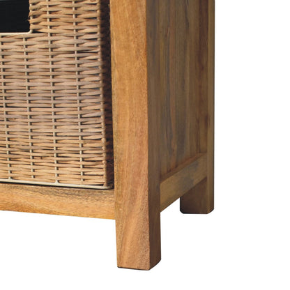 Rattan Basket Linen Bench - Home Chairs