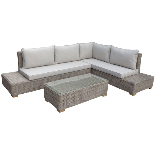 Sienna Collection Outdoor Large Corner And Coffee Table Set - Home Chairs