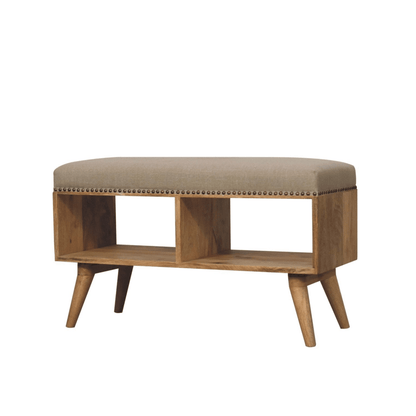Studded Linen Open Bench - Home Chairs