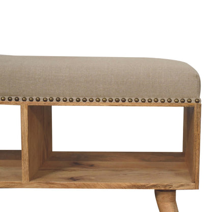 Studded Linen Open Bench - Home Chairs