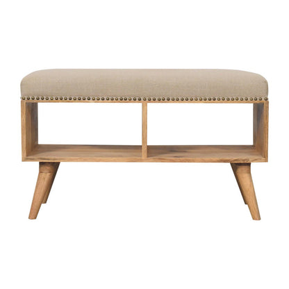 Studded Linen Open Bench - Home Chairs