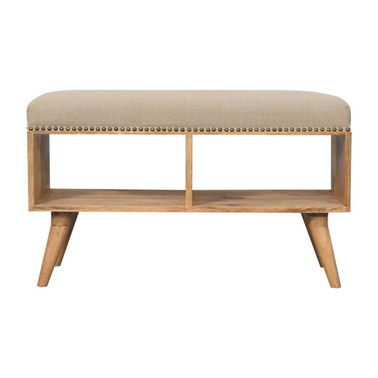 Studded Linen Open Bench - Home Chairs