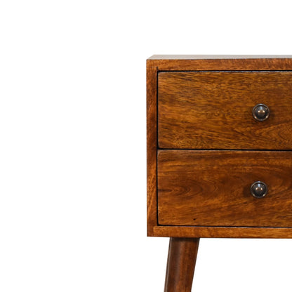 Victoria Mini 2 Drawer Chestnut Bedside - Home Chairs