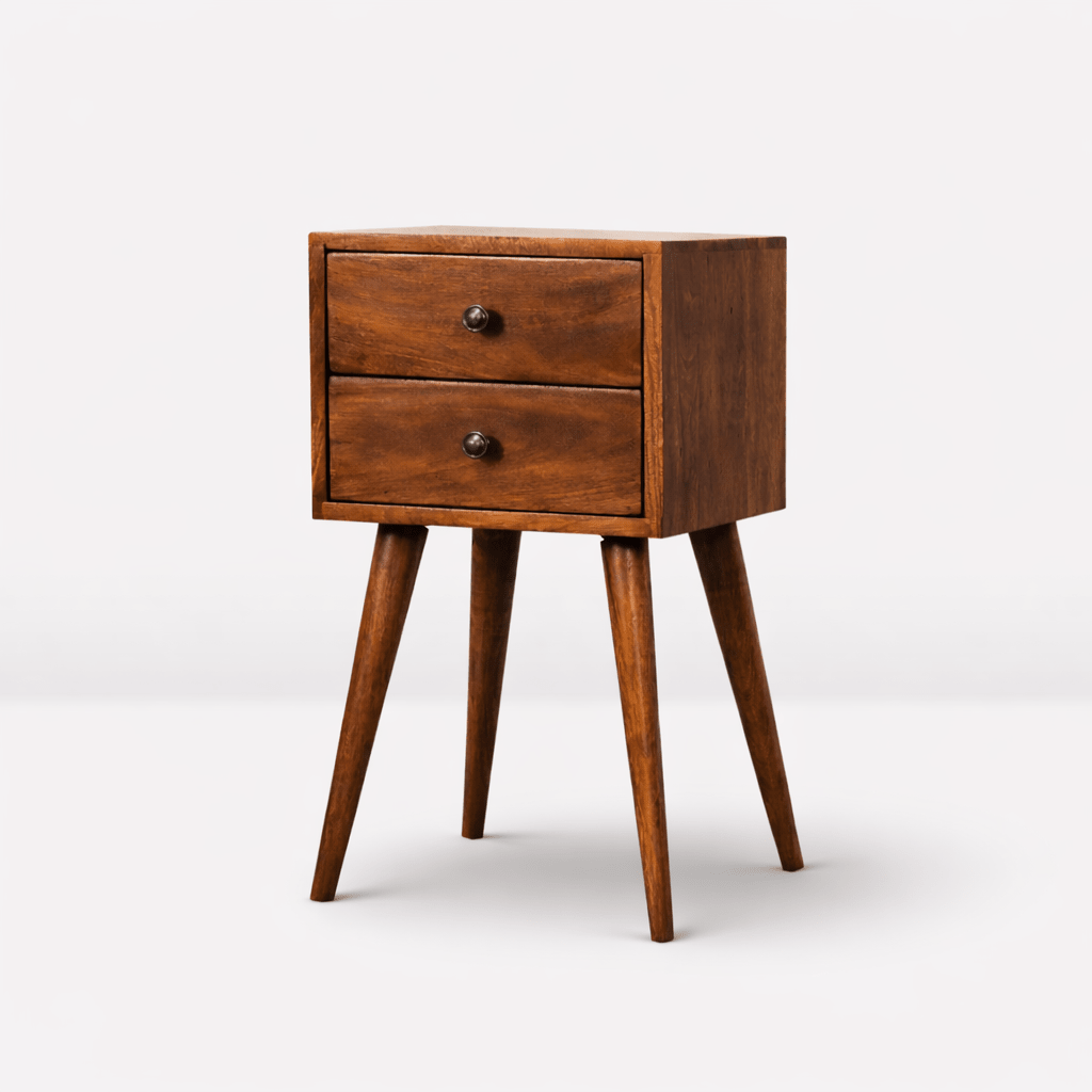 Victoria Mini 2 Drawer Chestnut Bedside - Home Chairs
