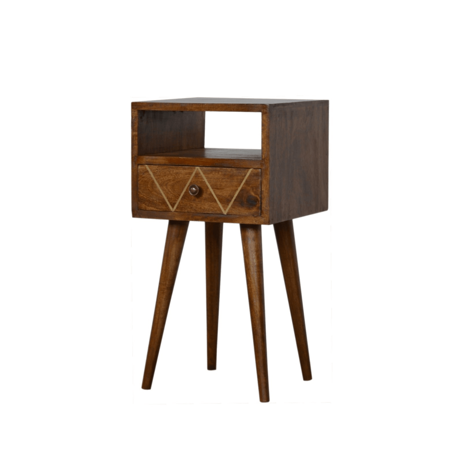 Victoria Mini Geo Brass Bedside - Home Chairs