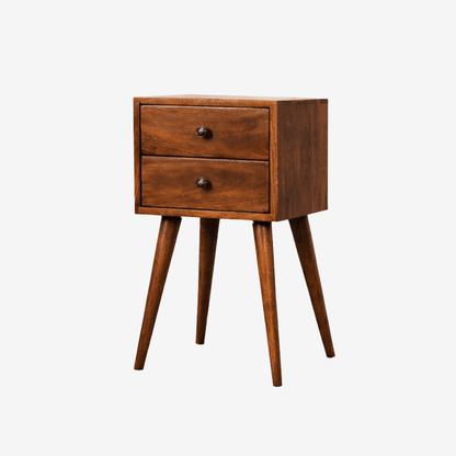 Victoria Mini Two Drawer Chestnut Bedside - Home Chairs