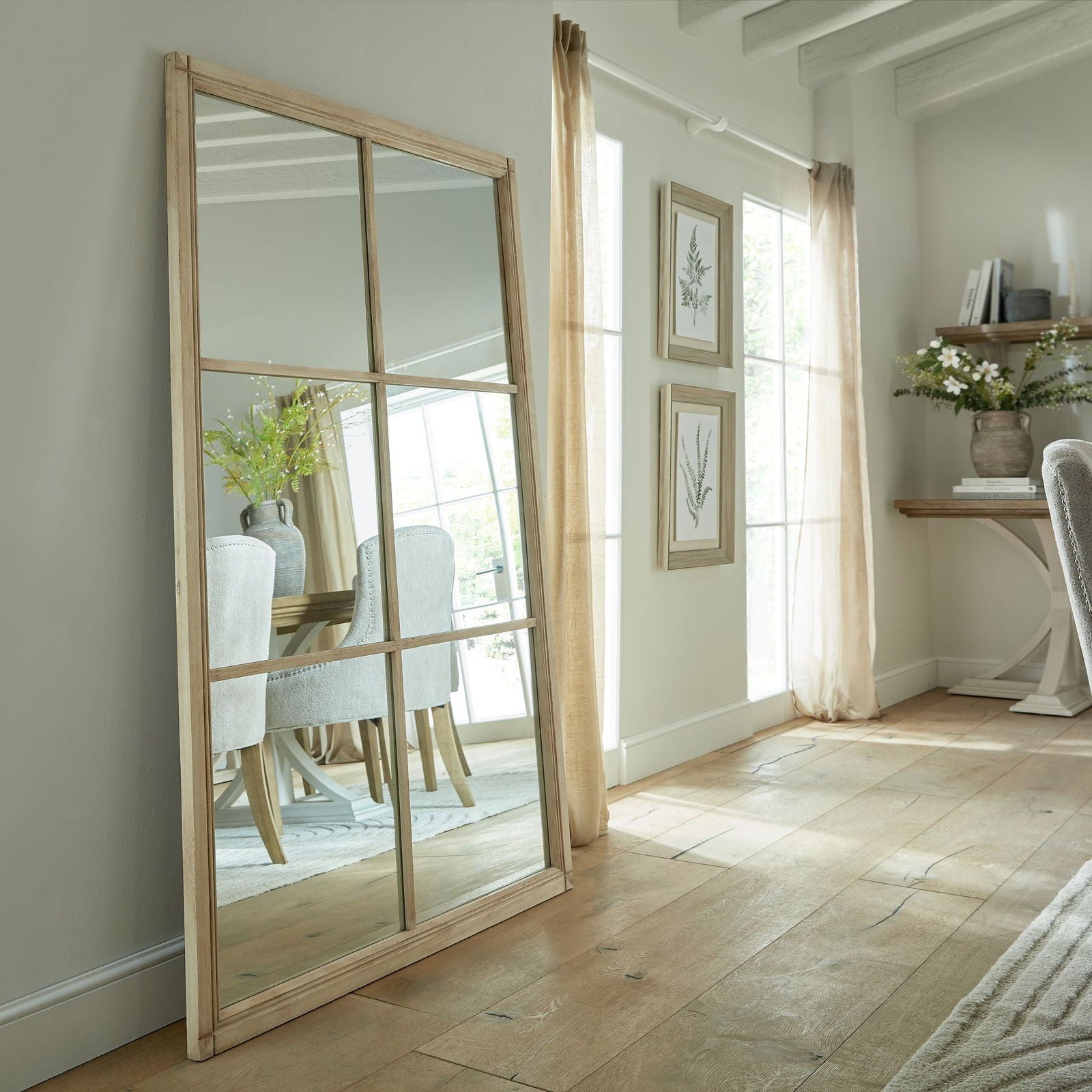 Window Mirror - Washed Wood - XL - Home Chairs